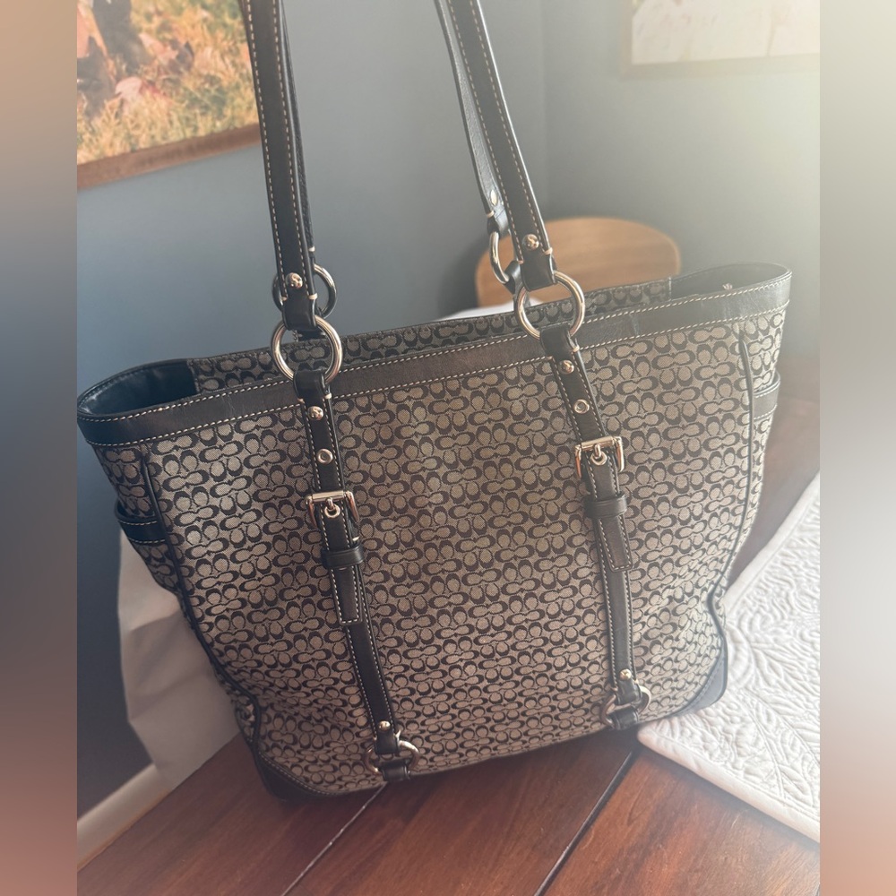 Coach Signature Jacquard Tote in Black/Grey Colorway Y2K 2000s - Picture 2 of 9